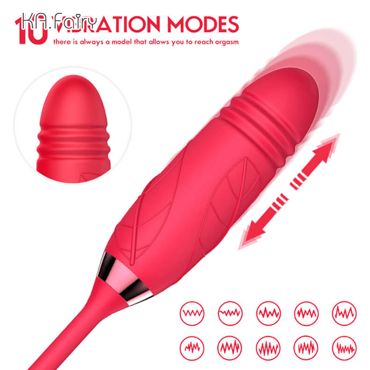 Woman Rose Toy with Thrusting Dildo Clit Sucking Flower Rose - Image 8